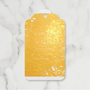 Elegant Black & Gold Personalized Foil Gift Tags
