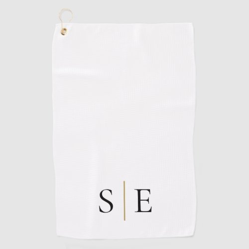 Elegant Black Gold Personalized Monogram  Golf Towel - This chic modern design can be personalized with your monogram initials. Designed by Thisisnotme©
