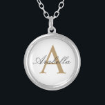 Elegant Black Gold  Personalized Monogram  Name  Silver Plated Necklace<br><div class="desc">Personalized  Silver Plated Necklace are perfect for yourself,  or as a gift! These are also the perfect bride's gift or proposal gift.</div>