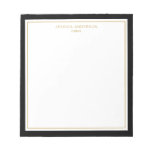 Elegant Black Gold Personalized Notepad at Zazzle
