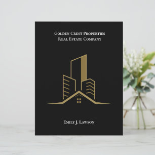 Elegant Black & Gold Personalized Realtor Letterhead