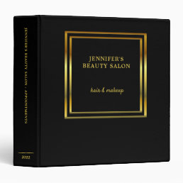 Elegant black gold professional appointment book 3 3 ring binder