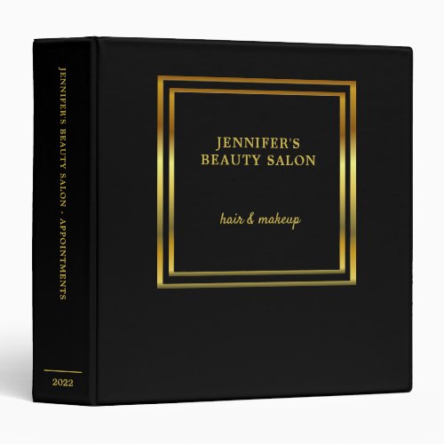 Elegant black gold professional appointment book 3 3 ring binder