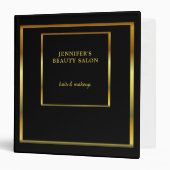 Elegant black gold professional appointment book 3 3 ring binder (Front/Inside)