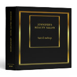 Elegant black gold professional appointment book 3 3 ring binder