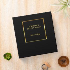 Elegant black gold professional appointment book 3 ring binder