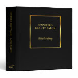 Elegant black gold professional appointment book 3 ring binder
