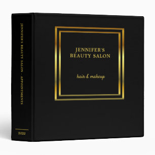 Elegant black gold professional appointment book 3 ring binder