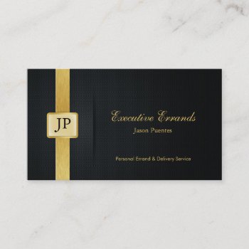 Elegant Black & Gold Professional Errand Service Business Card by eatlovepray at Zazzle
