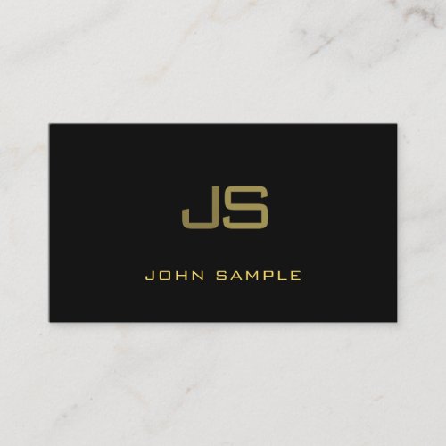 Elegant Black Gold Professional Modern Monogram Business Card