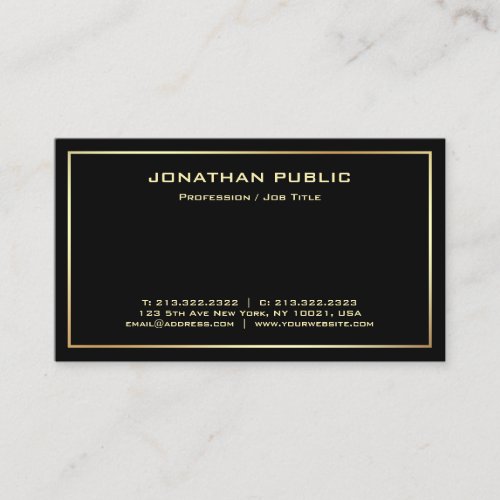 Elegant Black Gold Professional Modern Template Business Card