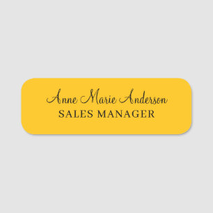 Elegant Black Gold Professional Name  Tag