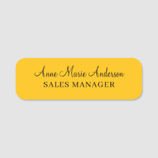 Elegant Black Gold Professional Name Tag