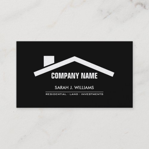 Elegant Black &amp; Gold Professional Real Estate Business Card Template
