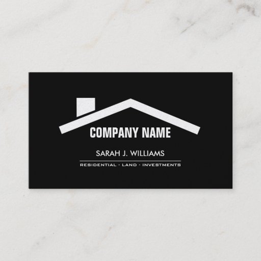 Customizable Elegant Black & Gold Professional Real Estate Business Card Template