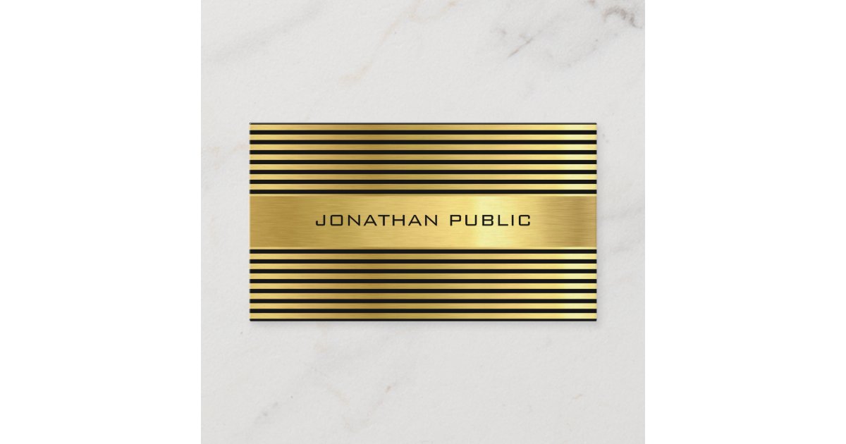 Elegant Black Gold Professional Template Modern Business Card | Zazzle