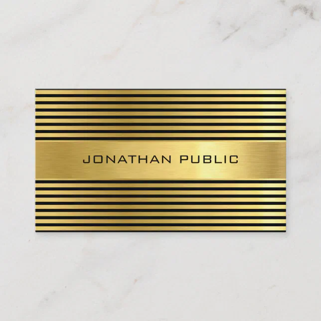 Elegant Black Gold Professional Template Modern Business Card | Zazzle