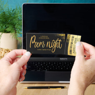 Elegant Black & Gold Prom Night Raffle Tickets