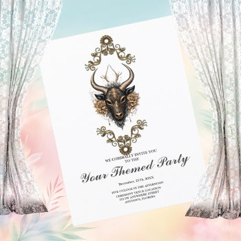 Elegant Black Gold Reindeerhaed Postcard by stylishdesign1 at Zazzle