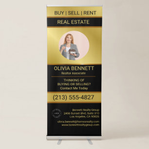 Elegant Black & Gold Retractable Banner