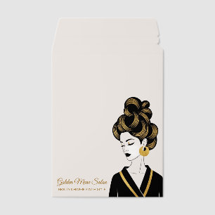 Elegant Black Gold Salon Beauty Business Mailer En