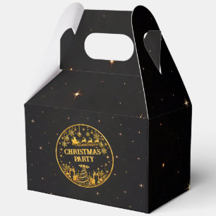 Elegant Black Gold Santa Christmas Favor Boxes