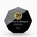 Elegant Black Gold Seal 20 Years of Service Award<br><div class="desc">Celebrate an extraordinary milestone with this elegant black crystal 20 Years of Service award. Designed with a gold-inspired badge, personalized name engraving, and space for your company logo, this premium recognition plaque is perfect for honoring dedication, leadership, and long-term commitment. Ideal for corporate anniversaries, employee appreciation events, retirement celebrations, and...</div>