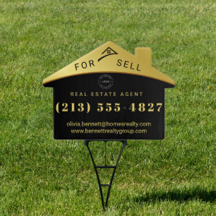 Elegant Black & Gold Sign