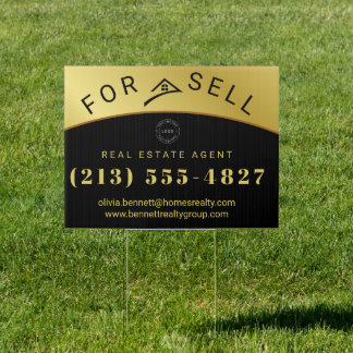Elegant Black & Gold Sign