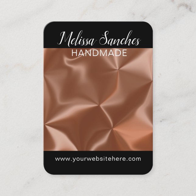 Elegant Black Gold Silk Handmade Jewelry Artist Business Card (Front)