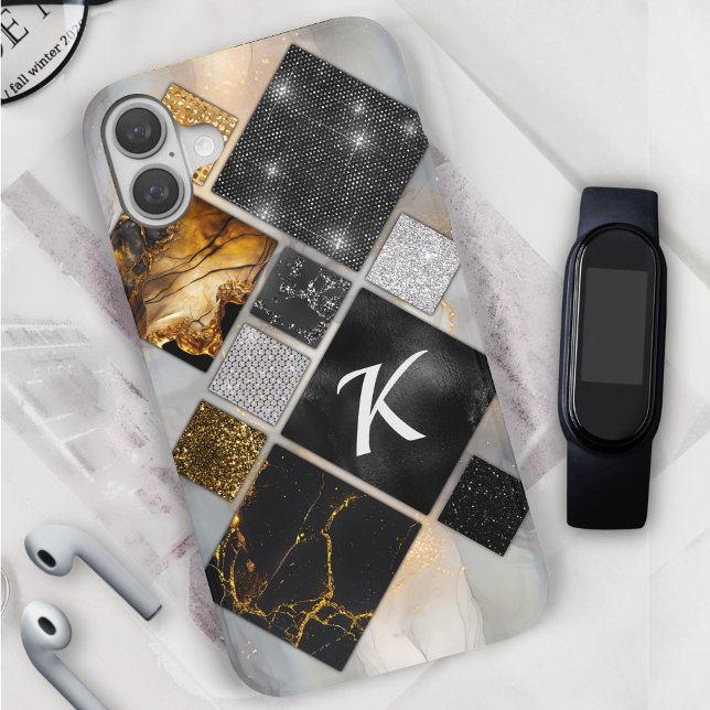 Elegant black gold silver geometric  Case-Mate iPh iPhone Case (Creator Uploaded)