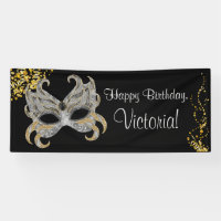 Elegant Black Gold Silver Mask Masquerade Party