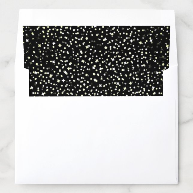 Elegant Black Gold Sparkle Confetti Celebration Envelope Liner (In Envelope)