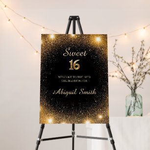 Elegant Black & Gold Sparkle Foam Boards