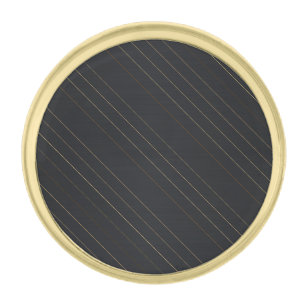 Elegant Black Gold Striped Gold Finish Lapel Pin