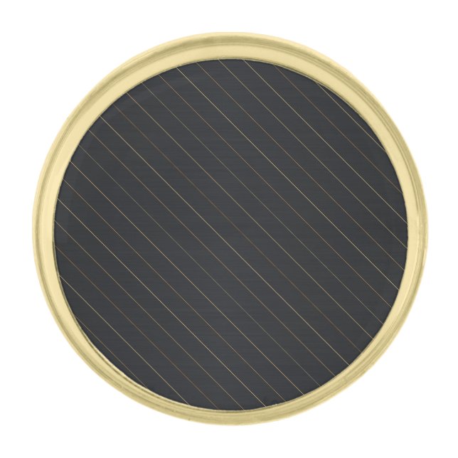 Elegant Black Gold Striped Gold Finish Lapel Pin (Front)