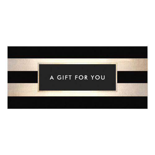 Elegant Black Gold Striped Spa Gift Certificate