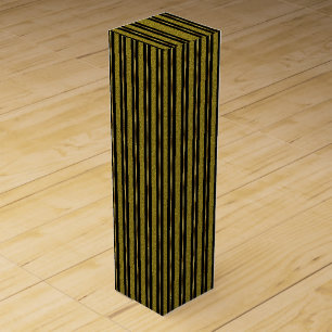 Elegant Black & Gold Stripes Wine Box