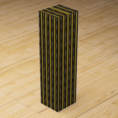 Elegant Black  Gold Stripes Wine Box