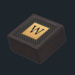 Elegant Black Gold Stylish Monogram Initial Script Gift Box<br><div class="desc">Elegant Black Gold Stylish Monogram Initial Script Gift Box. Features a luxury black and gold diamond pattern background.</div>