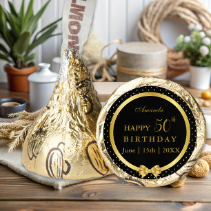 Elegant Black & Gold Surprise Birthday Party Hershey®'s Kisses®