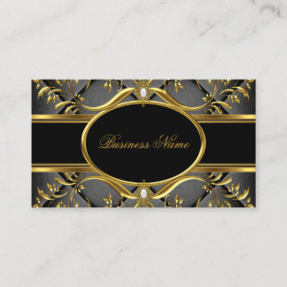 Elegant Black & Gold Swirl Business Card