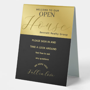 Elegant Black & Gold Table Tent