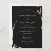 Elegant Black Gold Text Flames Wedding Invitation | Zazzle