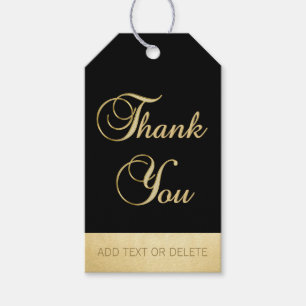 Elegant Black Gold THANK YOU gift favor Gift Tags