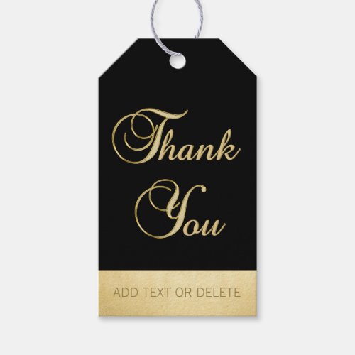 Elegant Black Gold THANK YOU gift favor Gift Tags