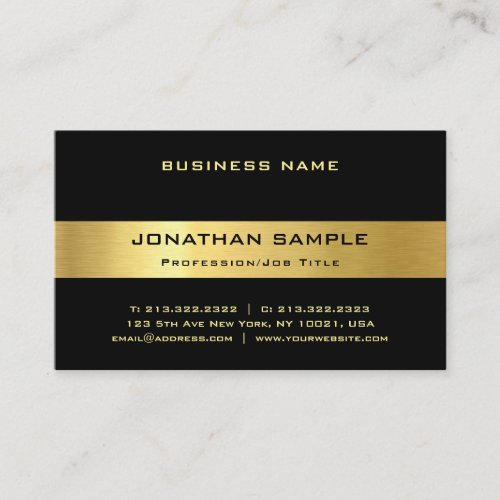 Elegant Black Gold Trendy Luxury Template Modern Business Card