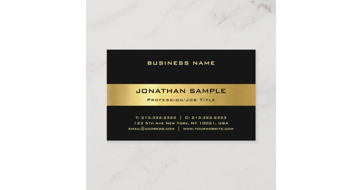 Elegant Black Gold Trendy Luxury Template Modern Business Card | Zazzle