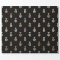 Black gold glitter drips sparkle glam wrapping paper