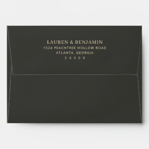 Elegant Black Gold Typographic Envelope